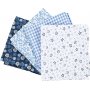 Patchwork kangas - sininen - 4 kpl