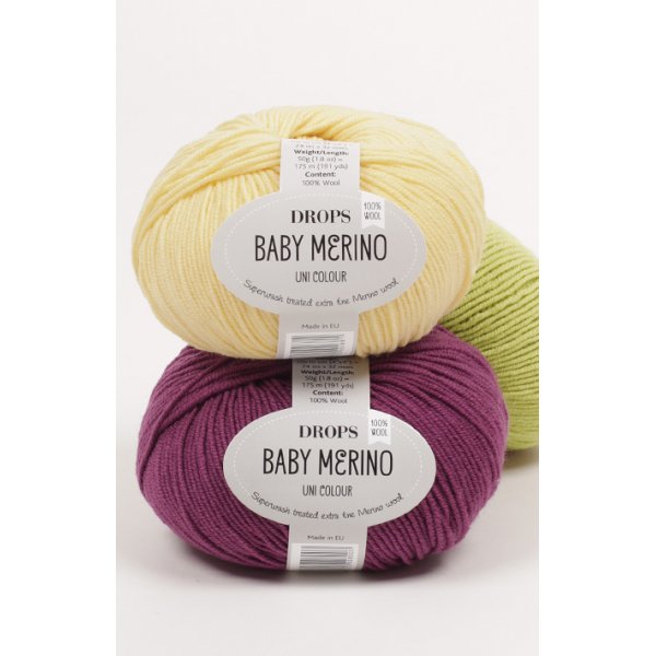 Drops Baby Merino -lankaa - 50g (n. 40 eri värivaihtoehtoa) Drops Baby Merino -lankaa - 50g (n. 40 eri värivaihtoehtoa)