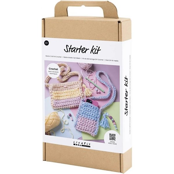 Aloita DIY Kit Virkkaus, sekavärit, Laukut Aloita DIY Kit Virkkaus, sekavärit, Laukut