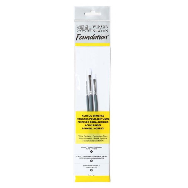 Synteettinen harjasetti W&N Foundation Acrylic - No. 3