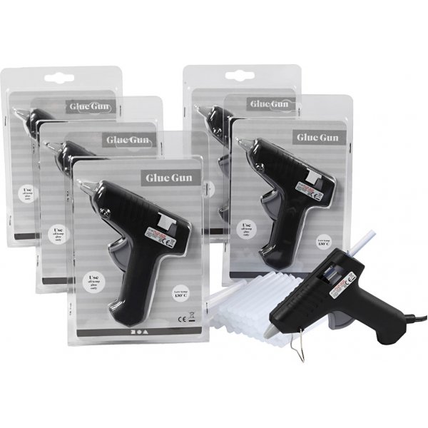 Liimapistoolit liimalla -130 °C - Matala lämpötila - Sarja 6 pistoolia ja 200 liimapuikkoa Liimapistoolit liimalla -130 °C - Matala lämpötila - Sarja 6 pistoolia ja 200 liimapuikkoa