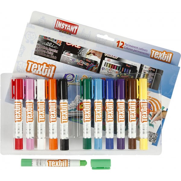 Playcolor Tekstiilimaali - sekavrej - 12 kpl