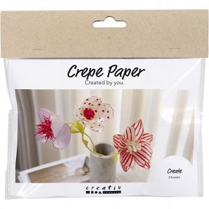 Mini DIY-kreppipaperipakkaus - Kukkia, pastelliv�rej�