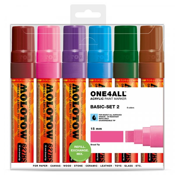 Akryylimerkit One4All 15mm 6 kyn - Basic II