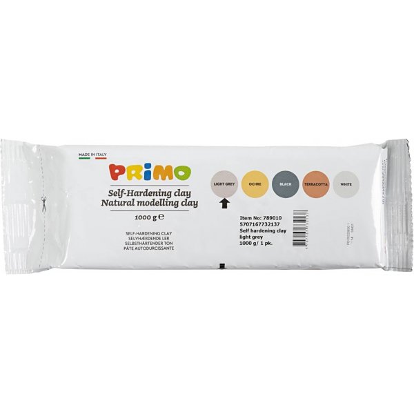 Itsekovettuva savi - vaaleanharmaa - 1000 g