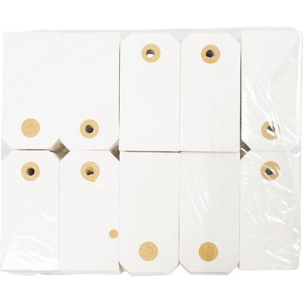 Manila tussit - kerma - 4 x 8 cm - 1000 kpl Manila tussit - kerma - 4 x 8 cm - 1000 kpl