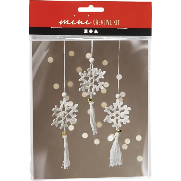 Mini DIY Kit Virkkaus - valkoinen - Lumihiutaleet