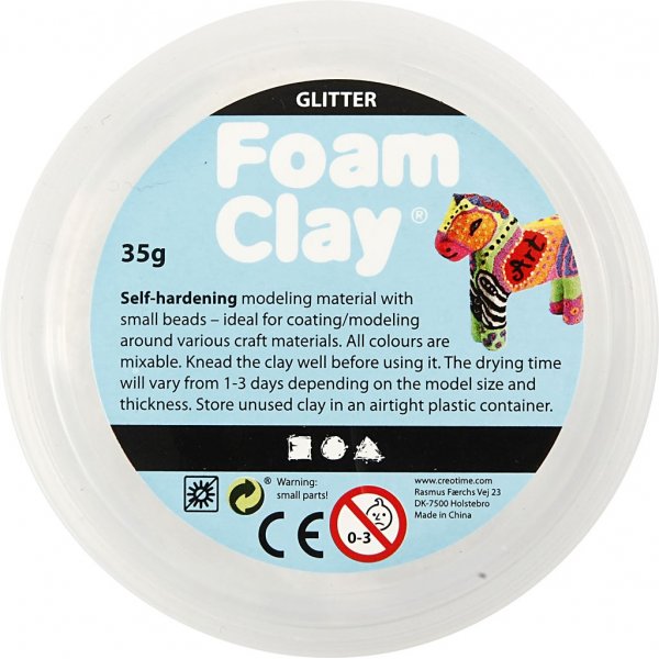 Foam Clay® - valkoinen - glitter - 35 g Foam Clay® - valkoinen - glitter - 35 g