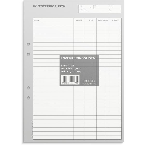 Varastoluettelo - A4