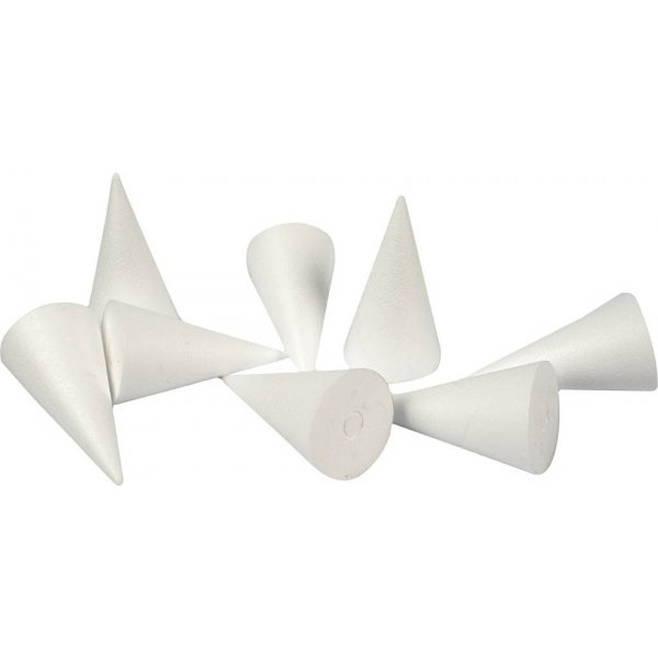 Styroksikartioita - valkoinen - 5,5 cm - 50 kpl