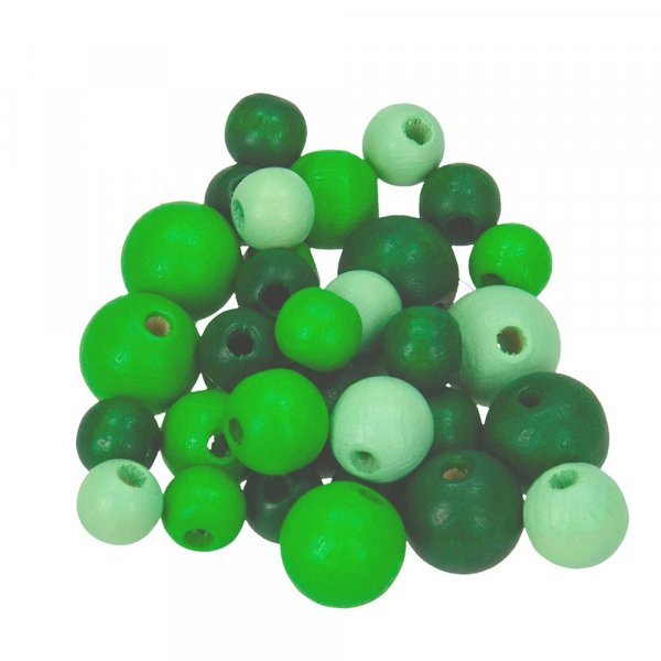 Puuhelmet 8,10,12 mm - vihre sekoitus 25 g kokosekoitus