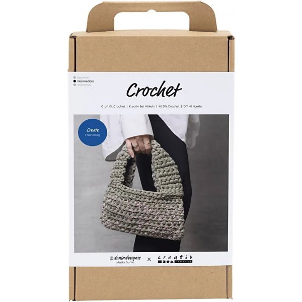 DIY Kit Virkkaus, oliivinvihreä, Vahva laukku