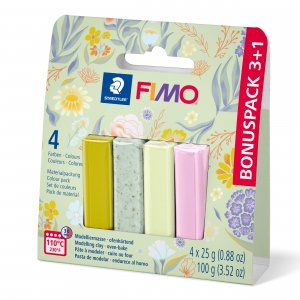 Fimo Soft 3+1 x 25 g - Kukkakuvio