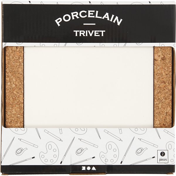 Korkkirunkoiset lasinaluset - valkoinen - 2 kpl Korkkirunkoiset lasinaluset - valkoinen - 2 kpl