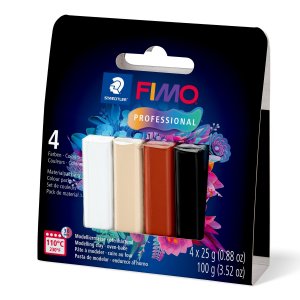 Uunissa kovettuva muovailuvahasarja FIMO Professional Natural Colors 100 g - 4 v�ri�