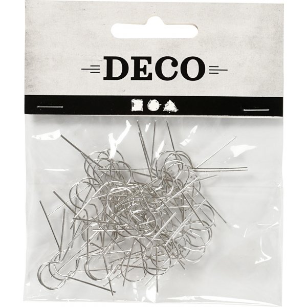 Ripustuskoukut - hopeoitu - 50 kpl Ripustuskoukut - hopeoitu - 50 kpl