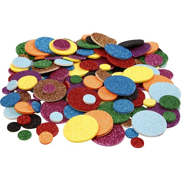 Koristeelliset kumirenkaat - sekoitettuja glittervrej - 1000 kpl