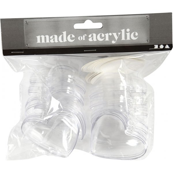 Deco sydän - läpinäkyvä - 10 kpl Deco sydän - läpinäkyvä - 10 kpl