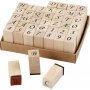 Postimerkit - kirjaimet ja numerot - 13 x 13 mm - 42 kpl