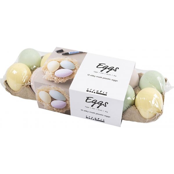 Muoviset munat - pastellivrit - 12 kpl