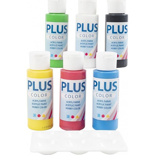 Plus Color Hobby maali - perusvrit - 6 x 60 ml