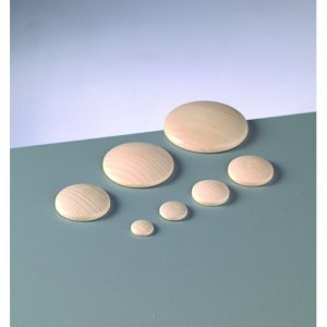 Napin muoto puuta 12 mm - 50 kpl - valkaistu pyöreä, kuppi Napin muoto puuta 12 mm - 50 kpl - valkaistu pyöreä, kuppi