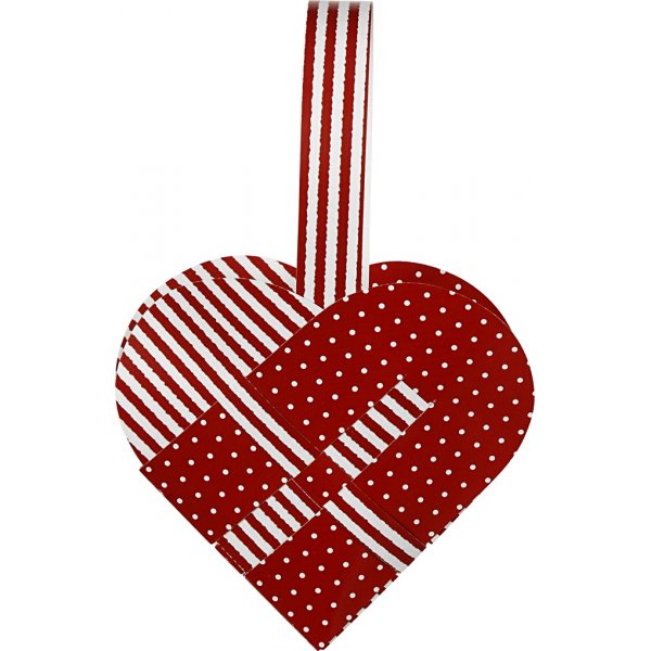 Askartelusetti - Punotut sydämet - punainen/valkoinen kuvio - 8 kpl Askartelusetti - Punotut sydämet - punainen/valkoinen kuvio - 8 kpl