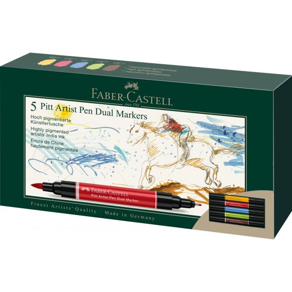 Piirustuskyn - Faber-Castell - Pitt Artist Dual Marker - 5 kpl