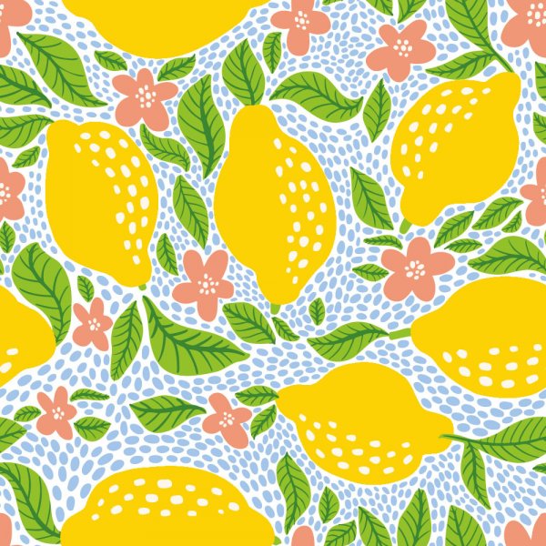 Kuviollinen jersey 145 cm - Lemon dance day