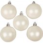 Joulukuusen pallot - valkoinen - helmiinen - 6 cm - 20 kpl