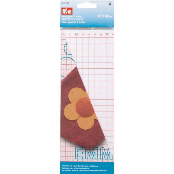 Ruudullinen paperi 87x62 cm - 3 kpl