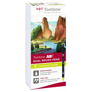 Tombow ABT Dual Brush -kyn� maisemav�rill�, 18 kpl