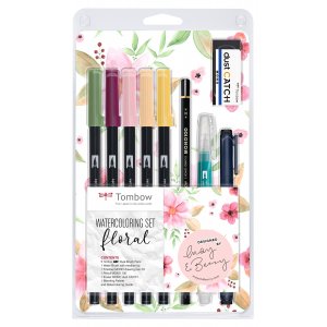 Tombow-vesiv�risetti Kukkakuviot - 9 osaa