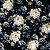 Kuviollinen Tricot 150 cm - Lumikukka musta