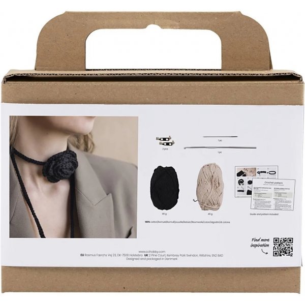 Mini DIY Kit Virkkaus, Laukku ruusulla Mini DIY Kit Virkkaus, Laukku ruusulla