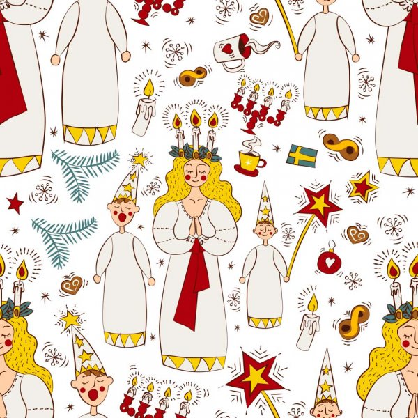 Kuviollinen Tricot 150 cm - Lucia train White
