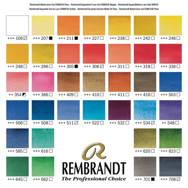 Rembrandt Watercolour De Luxe Set (36 väriä 1/2 kuppia) Rembrandt Watercolour De Luxe Set (36 väriä 1/2 kuppia)