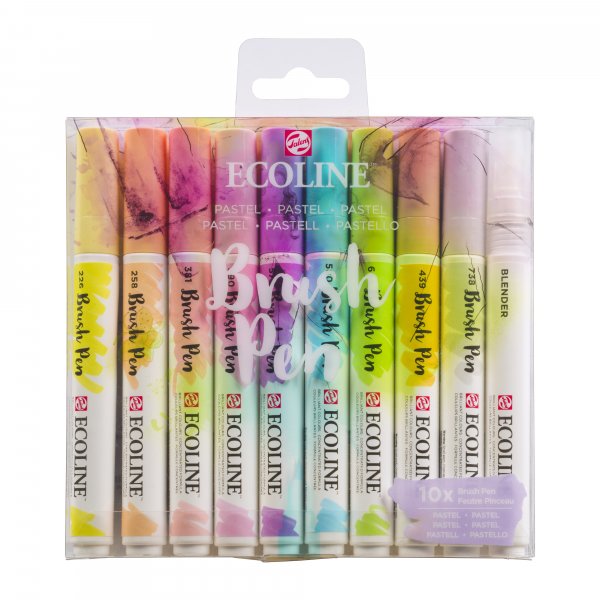 Ecoline Brush Pen 10 kpl - pastelli