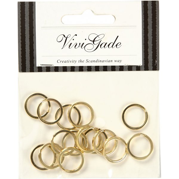 Halkaistu sormus - kullattu - 15 kpl Halkaistu sormus - kullattu - 15 kpl