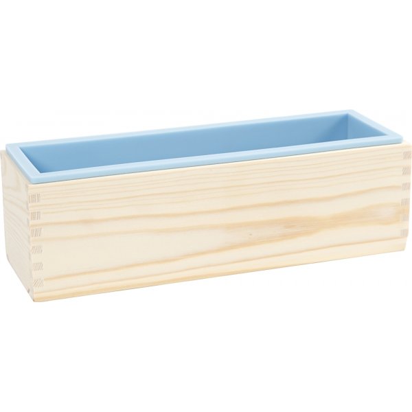 Silikonimuotti puulaatikossa Silikonimuotti puulaatikossa