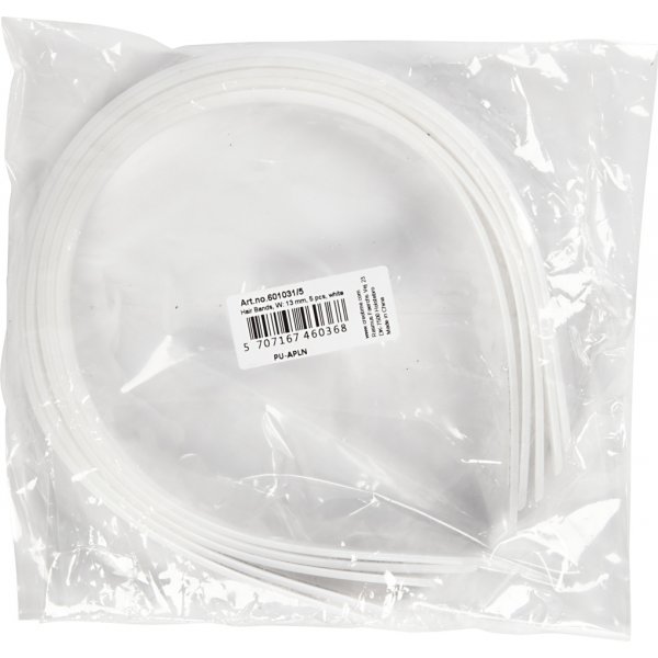 Diadem - 13 mm - valkoinen - 5 kpl