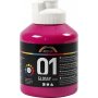 Koulumaali - Akryyli - pinkki - kiiltv - 500 ml