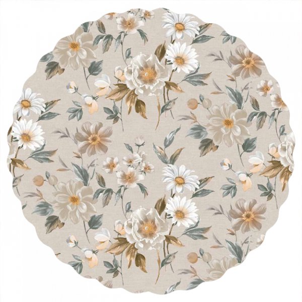 Suojapeite PVC pyre kukka - beige