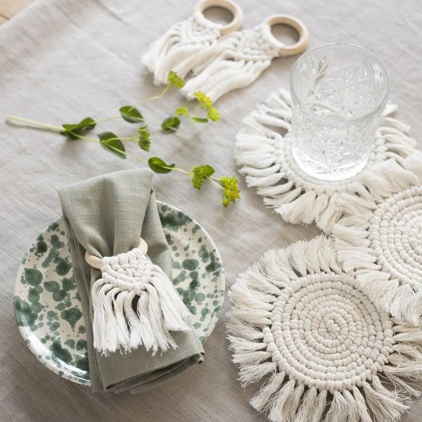 DIY Kit Macrame, pöytäkoristeet DIY Kit Macrame, pöytäkoristeet