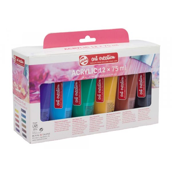 Akryylimaalit Art Creation Color setti 75 ml - 12 vri