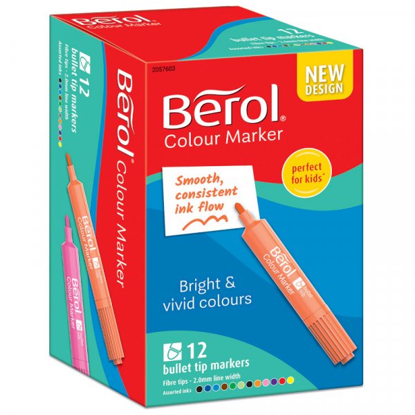 Kuitukyn Berol Colormarker, luoti, erilaisia vrej, Box-12
