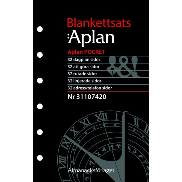 Sysyem-kalenteri - Pocket Form -setti - Almanacksfrlaget