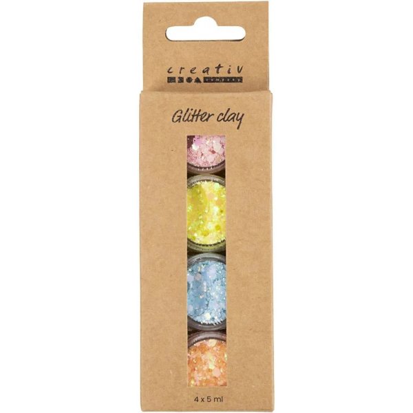 Glitter savi, pastellivrit 4x5 ml