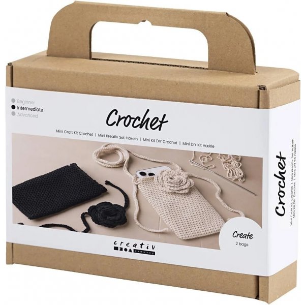 Mini DIY Kit Virkkaus, Laukku ruusulla Mini DIY Kit Virkkaus, Laukku ruusulla