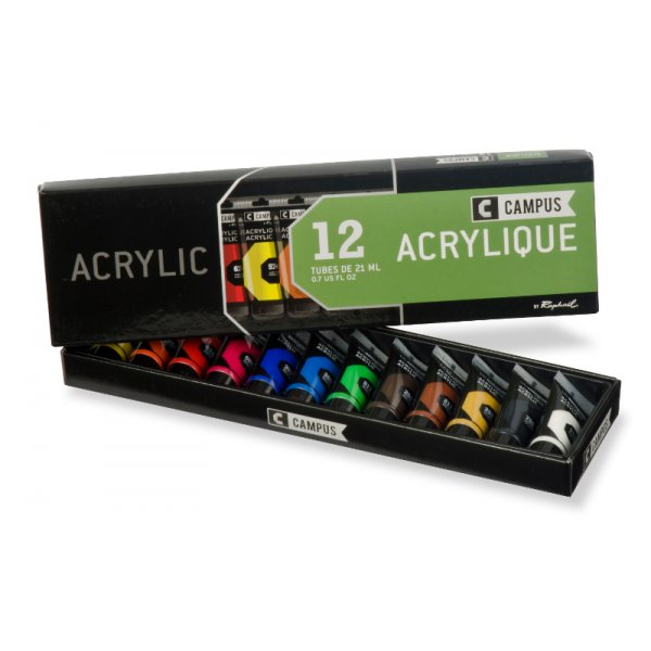 Akryylimaalisarja Campus - 12 x 21 ml putket